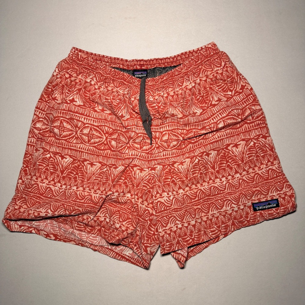 Patagonia Baggies Shorts Mens S 5 Tradewinds Adobe Red Geometric‎ Tribal 57021